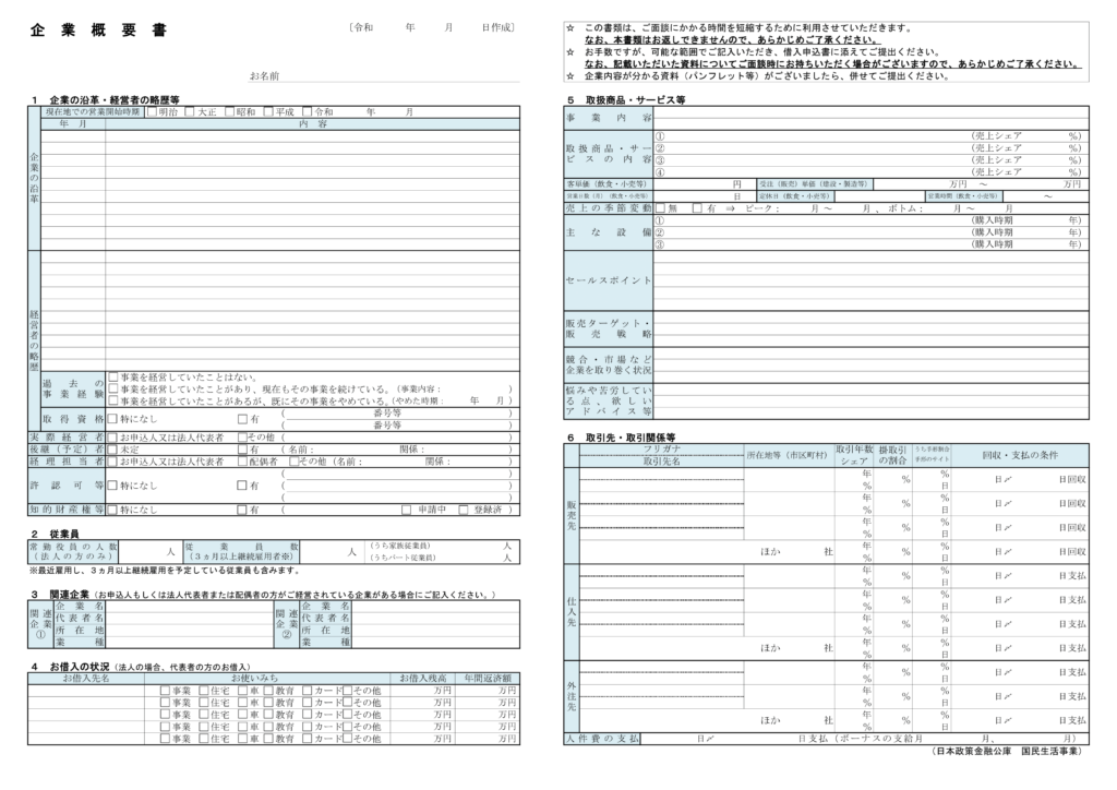 企業概要書